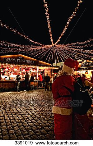 Stock Photo - Christmas market, Luebeck, Schleswig-Holstein, Germany . Fotosearch