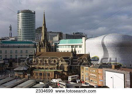 Church in city, St Martin's Church, Birmingham, England View Large Photo Image Stock Photo - Church in city, St Martin's Church, Birmingham, England . Fotosearch