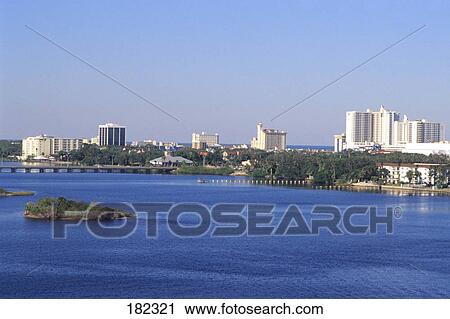 City at waterfront, Daytona Beach, Volusia County, Florida, USA View Large Photo Image Stock Image - City at waterfront, Daytona Beach, Volusia County, Florida, USA . Fotosearch