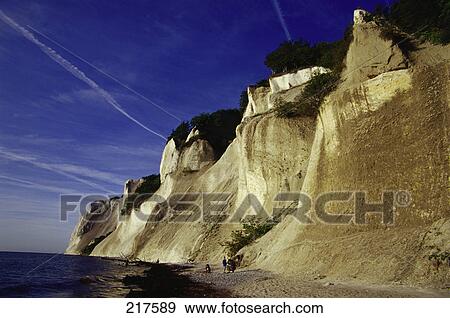 Stock Photo - Cliffs at seaside, Stubbenkammer, Schleswig-Holstein, Germany . Fotosearch