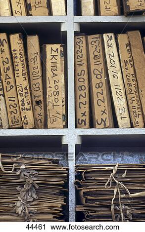 Stock Image - Close-up of books on shelves . Fotosearch
