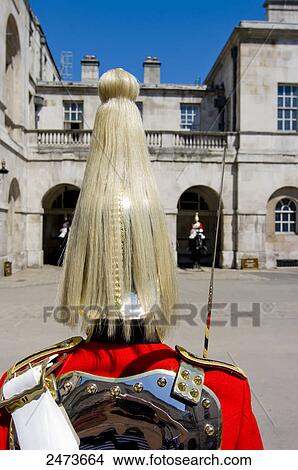 Picture - Close-up of guard in traditional uniform, London, England . Fotosearch
