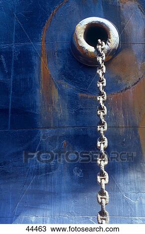 Stock Image - Close-up of ship and chain links . Fotosearch