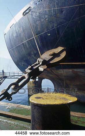 Stock Photo - Close-up of ship in harbor . Fotosearch