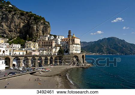 Collegiata di Santa Maria Maddalena Penitente, Atrani, Amalfi coast, Campania, Italy, Europe View Large Photo Image Stock Image - Collegiata di Santa Maria Maddalena Penitente, Atrani, Amalfi coast, Campania, Italy, Europe . Fotosearch
