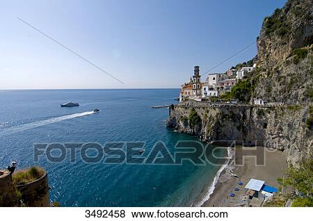 Stock Photo - Collegiata di Santa Maria Maddalena Penitente, Atrani, Amalfi coast, Campania, Italy, Europe . Fotosearch