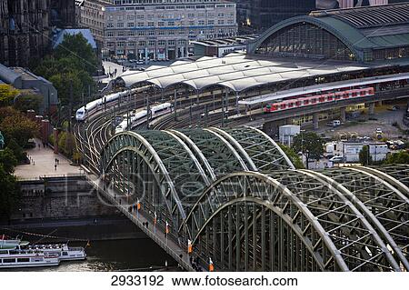 Stock Image - Cologne main station, bird's eye view . Fotosearch