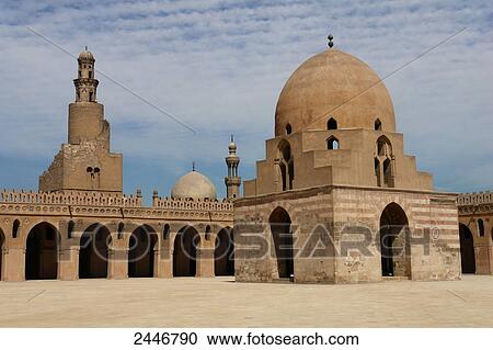 Stock Image - Courtyard of mosque, Ibn Tulun Mosque, Cairo, Egypt . Fotosearch