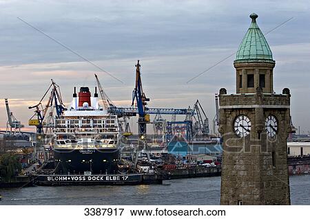 Cruise ship in Hamburg harbour, Hamburg, Deutschland, elevated view View Large Photo Image Stock Photo - Cruise ship in Hamburg harbour, Hamburg, Deutschland, elevated view . Fotosearch
