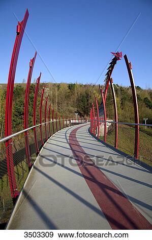 Dragon bridge at the Halde Hoheward, Recklinghausen, Germany View Large Photo Image Stock Photo - Dragon bridge at the Halde Hoheward, Recklinghausen, Germany . Fotosearch