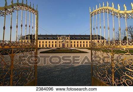 Entrance gate of museum, Orangery, Herrenhausen Gardens, Hanover, Lower Saxony, Germany View Large Photo Image Stock Photograph - Entrance gate of museum, Orangery, Herrenhausen Gardens, Hanover, Lower Saxony, Germany . Fotosearch