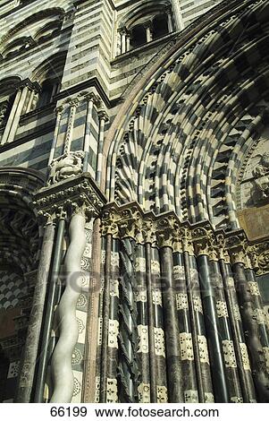 Stock Photo - Entrance of cathedral, Cathedral Di San Lorenzo, Genoa, Liguria, Italy . Fotosearch