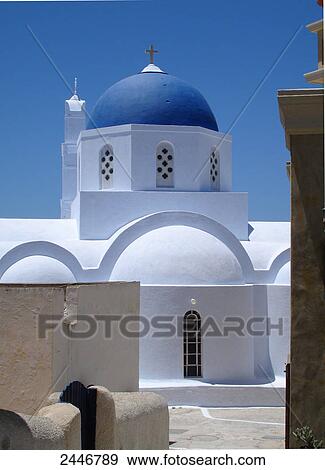 Entrance of church, Pyrgos, Santorini, Cyclades Islands, Greece View Large Photo Image Stock Photo - Entrance of church, Pyrgos, Santorini, Cyclades Islands, Greece . Fotosearch