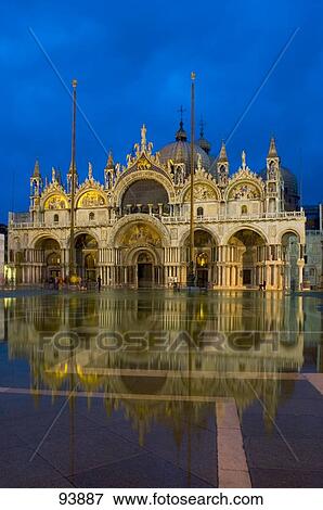 Facade of basilica, St. Mark's Basilica, Piazza San Marco, Venice, Italy View Large Photo Image Stock Photo - Facade of basilica, St. Mark's Basilica, Piazza San Marco, Venice, Italy . Fotosearch