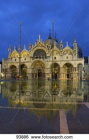Stock Photograph - Facade of basilica, St. Mark's Basilica, Piazza San Marco, Venice, Italy . Fotosearch