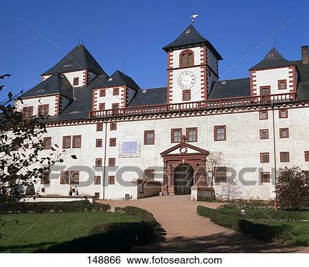 Stock Photograph - Facade of castle, Augustusburg Castle, Augustusburg, Saxony, Germany . Fotosearch