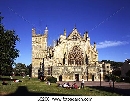 Stock Photograph - Facade of church, Devon, France, Europe . Fotosearch