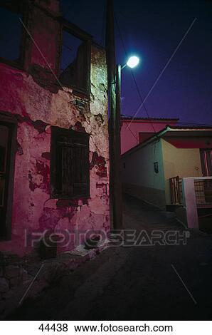 Stock Photo - Facade of old ruins of house, Samos Island, Greece . Fotosearch