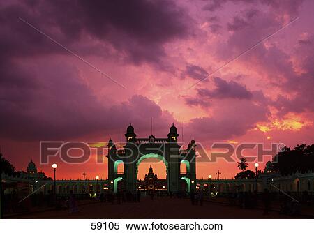 Facade of palace, Mysore Palace, Mysore, Karnataka, India, Asia View Large Photo Image Stock Photography - Facade of palace, Mysore Palace, Mysore, Karnataka, India, Asia . Fotosearch