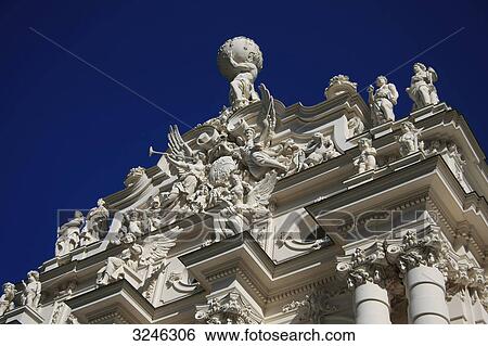 Facade of the Linderhof Palace, Ettal, Germany, worm's-eye view, close-up View Large Photo Image Stock Photograph - Facade of the Linderhof Palace, Ettal, Germany, worm's-eye view, close-up . Fotosearch