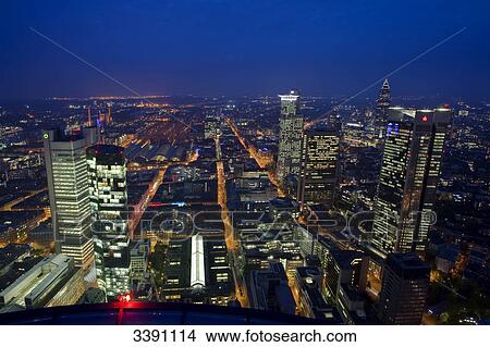 Financial district in the evening, Frankfurt am Main, Hesse, Germany View Large Photo Image Picture - Financial district in the evening, Frankfurt am Main, Hesse, Germany . Fotosearch