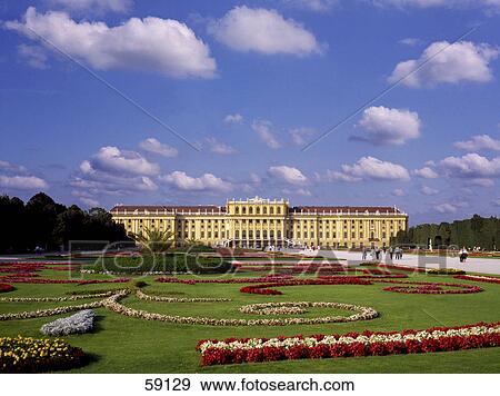 Flowering plants in front of palace, Vienna, Austria, Europe View Large Photo Image Stock Photo - Flowering plants in front of palace, Vienna, Austria, Europe . Fotosearch