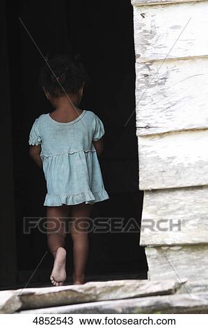 Stock Image - Girl in village Baruki, Numfor, Provinz Papua, Indonesia, Asia . Fotosearch