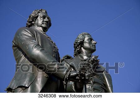 Goethe and Schiller Memorial, Weimar, Germany, low angle view View Large Photo Image Stock Photo - Goethe and Schiller Memorial, Weimar, Germany, low angle view . Fotosearch