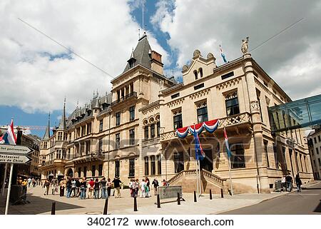 Stock Image - Großherzogliches Palais and Abgeordnetenhaus, Luxemburg, Europe . Fotosearch