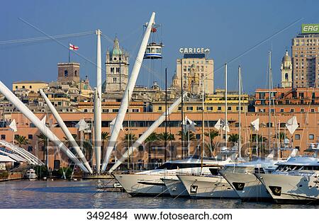 Picture - Harbour, Genoa, Liguria, Italy, Europe . Fotosearch