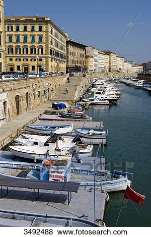 Stock Photo - Harbour, Livorno, Tuscany, Italy, Europe . Fotosearch