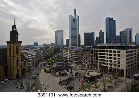 Stock Image - Hauptwache and Katharinenkirche, Frankfurt am Main, Hesse, Germany . Fotosearch