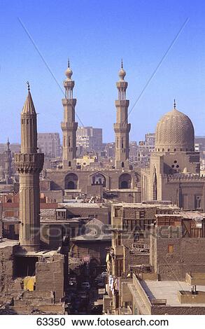 Stock Image - High angle view of buildings in city, Egypt, Africa . Fotosearch