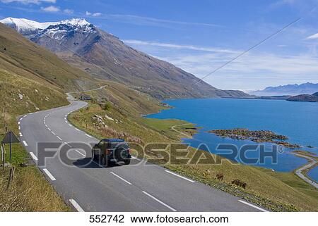 High angle view of car on mountain road, Mt Cenis, Mt Cenis lake, Savoie, Rhone-Alpes, France View Large Photo Image Stock Image - High angle view of car on mountain road, Mt Cenis, Mt Cenis lake, Savoie, Rhone-Alpes, France . Fotosearch