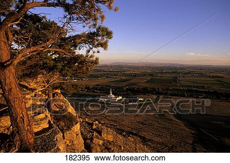 High angle view of church at dusk, Billings Montana Temple, Billings, Montana, USA View Large Photo Image Stock Photography - High angle view of church at dusk, Billings Montana Temple, Billings, Montana, USA . Fotosearch