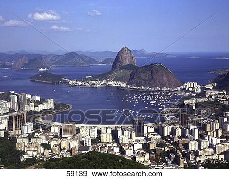 Stock Photo - High angle view of cityscape, Brazil, South America . Fotosearch