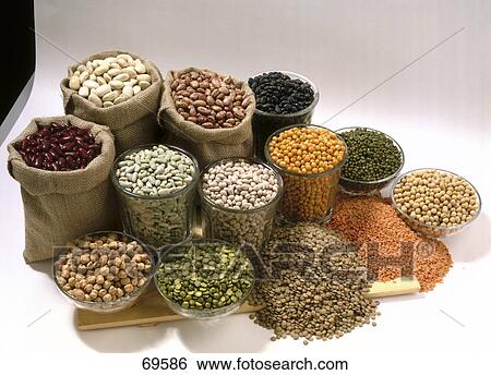 High angle view of different types of beans View Large Photo Image Stock Photograph - High angle view of different types of beans . Fotosearch