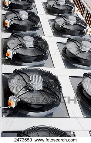 High angle view of exhaust fans View Large Photo Image Stock Image - High angle view of exhaust fans . Fotosearch