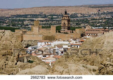High angle view of fort, Barrio de Santiago, Barrio de las Cuevas, Guadix, Granada, Andalusia, Spain View Large Photo Image Stock Image - High angle view of fort, Barrio de Santiago, Barrio de las Cuevas, Guadix, Granada, Andalusia, Spain . Fotosearch
