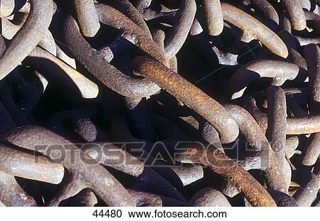 High angle view of rusted chain links View Large Photo Image Stock Image - High angle view of rusted chain links . Fotosearch