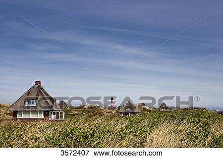 Holiday homes in dunes, Hoernum, Sylt, Germany View Large Photo Image Stock Photo - Holiday homes in dunes, Hoernum, Sylt, Germany . Fotosearch