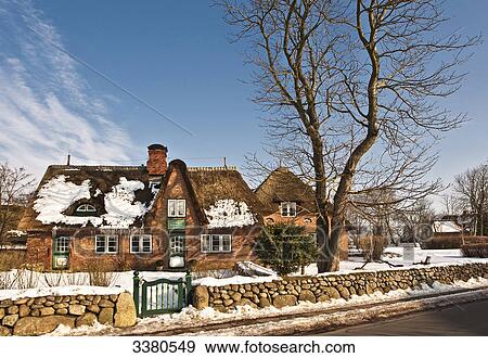 House in winter, Sylt, Schleswig-Holstein, Germany View Large Photo Image Stock Photo - House in winter, Sylt, Schleswig-Holstein, Germany . Fotosearch