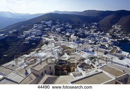 Stock Image - Houses in town, Astypalaia, Cyclades Islands, Greece . Fotosearch