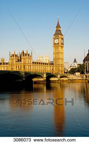 Stock Image - houses of parliament and Big ben, europe, uk, england, london . Fotosearch