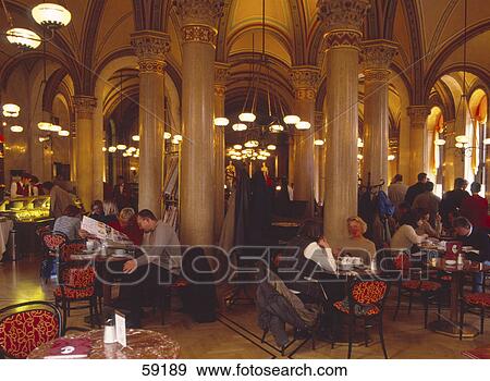 Stock Photo - Interiors of restaurant, Vienna, Austria, Europe . Fotosearch