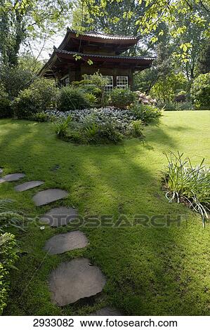 Japanese tea house, Leverkusen, Germany View Large Photo Image Stock Image - Japanese tea house, Leverkusen, Germany . Fotosearch