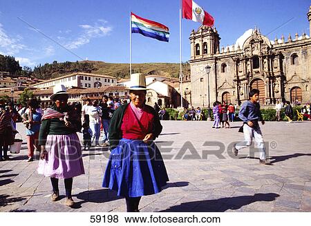 Large group of people walking in front of building, Cuzco, Peru, South America View Large Photo Image Stock Photo - Large group of people walking in front of building, Cuzco, Peru, South America . Fotosearch