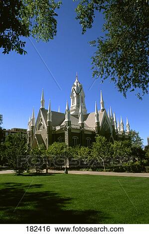 Lawn in front of mormon temple, Salt Lake City, Utah, USA View Large Photo Image Stock Photograph - Lawn in front of mormon temple, Salt Lake City, Utah, USA . Fotosearch