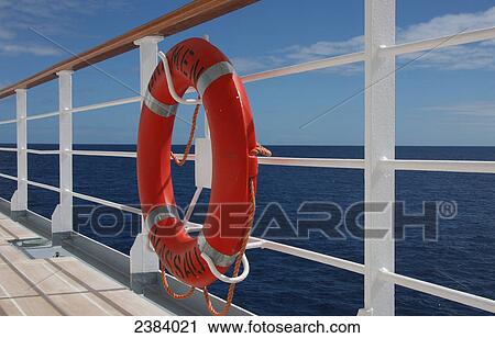 Life belt on railing of boat View Large Photo Image Stock Image - Life belt on railing of boat . Fotosearch