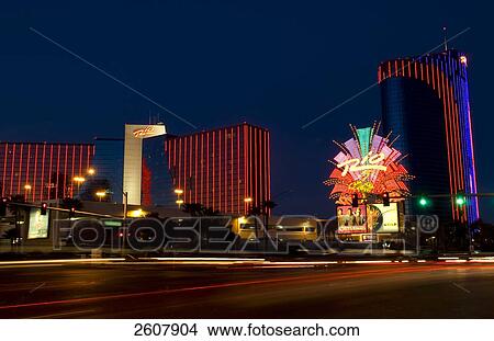 Lit up signboard and hotels at night, Rio Hotel, Las Vegas, Nevada, USA View Large Photo Image Picture - Lit up signboard and hotels at night, Rio Hotel, Las Vegas, Nevada, USA . Fotosearch